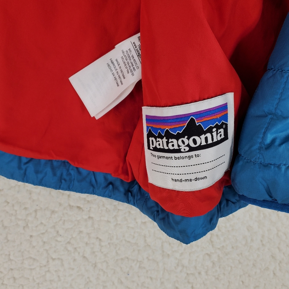 Patagonia Primaloft Kids Blue Jacket Sz 10 Medium Lightly Insulated Zip Up - Picture 6 of 10